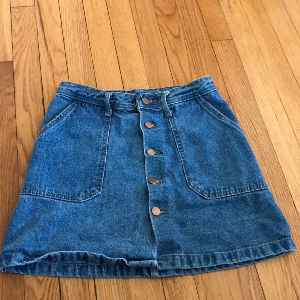 Button up, Jean skirt